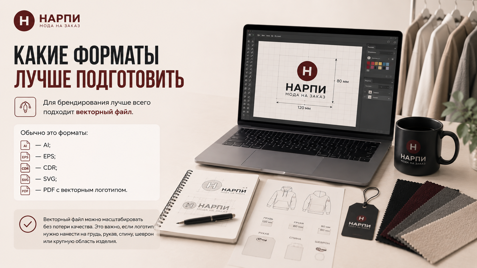 Какие макеты нужны для нанесения логотипа на одежду