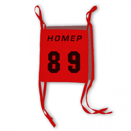 Стартовый номер двусторонний на завязках "Эконом" (с нанесением) от интернет магазина швейной фабрики "Нарпи"