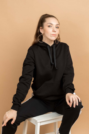 детальная картинка Толстовка HoodySoft Blaсk Толстовка Худи от интернет-магазина "Граф Подушкин" Толстовка HoodySoft Blaсk фото в интернет-магазине швейной фабрики "Нарпи"