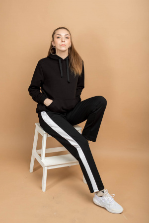 Толстовка Худи CLASSIC черная фото в интернет-магазине швейной фабрики "Нарпи"